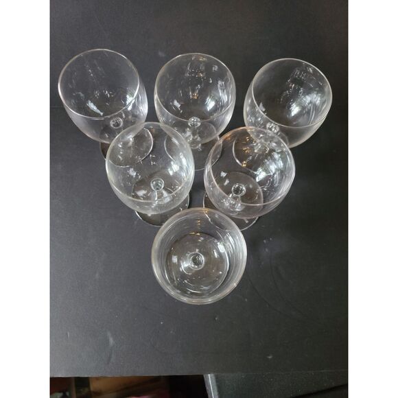 Vintage Crystal Claret‎ 6 OZ Red Wine Glasses 5.25" Stemware - Picture 3 of 6